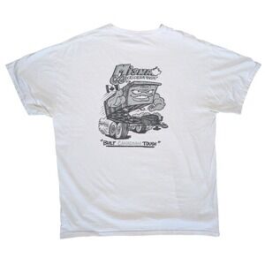 XL Miska Trailer Factory Built Canada Tough White 100% Cotton Short Sleeve Shirt